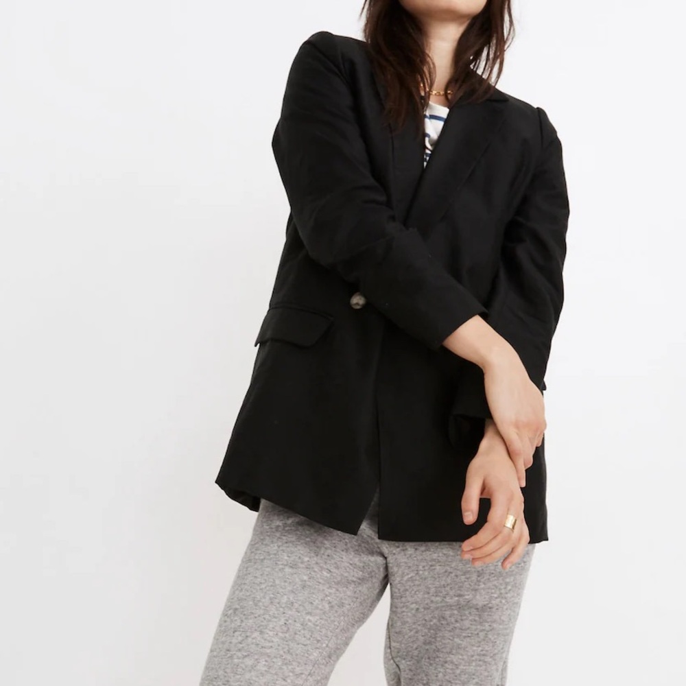 Madewell Caldwell Double-Breasted Blazer Black XL